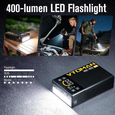 X3 Jump Starter With Air Compressor, 3500A Portable Car Battery Booster, 160 PSI Tire Inflator, 12V Lithium Battery, USB Charging, LED Light, SOS Alarm, All In One Road Trip Lifesaver For Gas And Diesel Engines