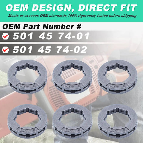 Six Pack.325 Inch Sprocket Drive Rim Kit With 7 Tooth Spline 19mm Small Compatible on OEM part 5014574 chainsaw
