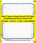 Heavy Duty Galvanized Butterfly Gate Latch Fits Chain Link Fence Frame And Post With Zero Hassle Setup Secure Your Yard Tight Using Premium Steel Hardware Case Of Twenty Five Pieces, dimensions and spacing details.