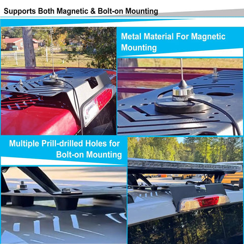 Drill Free Metal Light Bar Cab Mount For Ford F-150 2015 And Up And Ford F-250 F-550 2017 And Up Bolt On Mount in use