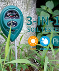 Three In One Soil Tester For Moisture Light And pH With Easy To Read Results And No Batteries Needed Perfect For Indoor And Outdoor Plants Gardens Lawns Farms And Balconies in a garden setting