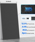 4 Pack High Density Acoustic Foam Panels Super Thick Sound Proof Wall Tiles With Self Adhesive Backing, 47 x 23 inches size.