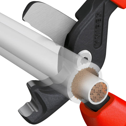 StepCut XL Cable Shears 9 Inch With High Leverage Joint And Comfort Handles cutting copper conductor