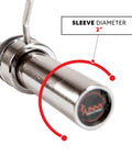 48 Inch Olympic Curl Bar With Rotating Sleeves And Ring Collars For Home Gym, 2-inch sleeve diameter detail