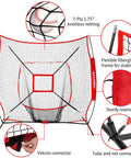 7x7 Baseball Softball Practice Net With Batting Tee And Bow Frame Backstop Portable Hitting And Pitching Net Kit