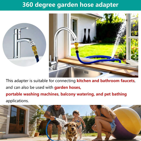 3/4 Inch GHT Thread Garden Hose Adapter With Aerator And 360 Degree Swivel Faucet To Hose Connector for chrome sink faucet