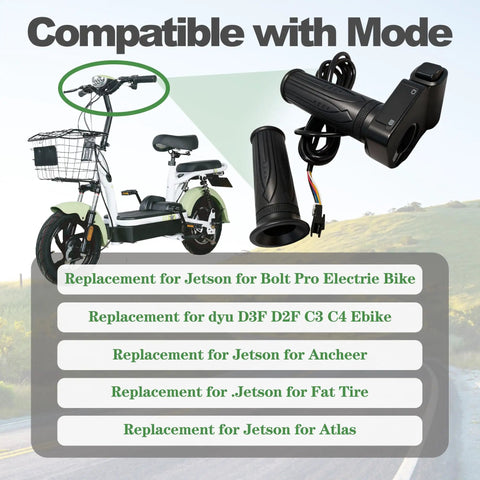 36V E Bike Throttle Grip With LCD Display And Cruise Control For Jetson Bolt Pro JX10 Atlas Ancheer And DYU D3F D2F C3 C4 250W Replacement Ergonomic Non Slip Handle