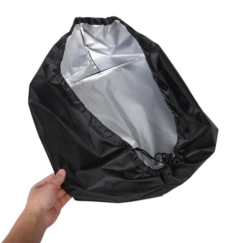 Top Shelf Outdoor Electric Vehicle Charger Cover Built Different With Heavy Duty Waterproof Cloth Shield for Tesla, black color, durable material.