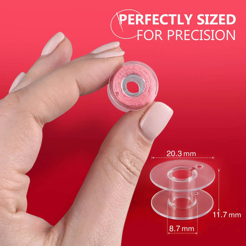 12 Pcs Premium Class 15 Sewing Machine Bobbins Plastic With Superior Thread Grip Pro Grade Precision Made In Taiwan For Smooth Consistent Stitches Wide Compatibility With Most Domestic And Industrial Sewing Machines. clear plastic Class 15 bobbin, 20.3 mm x 11.7 mm