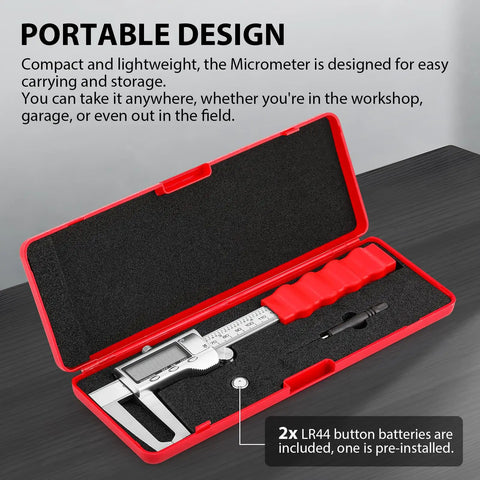 Digital Caliper For Disc Brake Rotor Micrometer And Thickness Measurement With LCD Display 6 Inch Tool in storage case