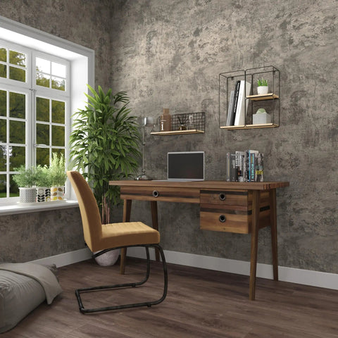 Extra Thick Concrete Peel And Stick Wallpaper 24 Inch By 354 Inch Light Brown Gray Taupe Self Adhesive Waterproof Vinyl Cement Look For Walls No Fuss Easy Install Bedroom Bathroom Gym Garage 58 Sq Ft Coverage in a study room setting.