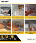 Installation guide for Replacement Refrigerator Evaporator Fan Motor WR60X31522 for GE and Hotpoint refrigerators.