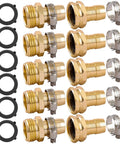 Five Pack Garden Hose Repair Connector Kit With Clamps For 3/4 Inch Or 5/8 Inch Hoses Includes Pro Grade 10 Heavy Duty Aluminum Clamps
