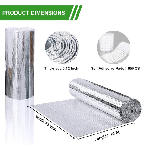 Kick Heat To The Curb With This Premium Reflective Bubble Insulation Roll For RV Weather Protection And Home Window Sun Guard, 48x10 inches.