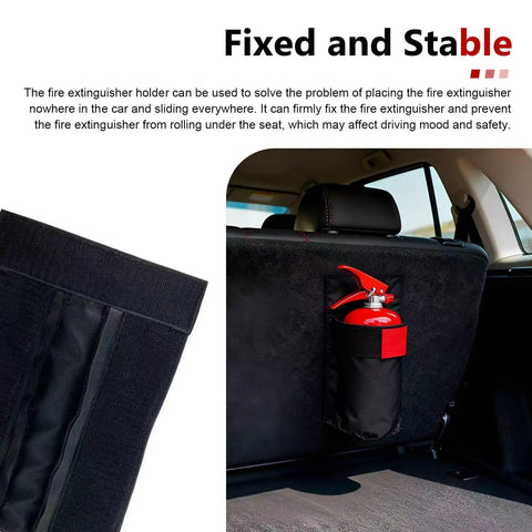 Heavy Duty Built Tough Roll Bar Fire Extinguisher Holder With Adjustable 600D Oxford Storage Bag Universal Quick Clip Strap Fits Most Cars Trucks Suv Safety Gear