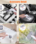 9 In 1 Handheld Steam Cleaner For Home Use Portable Steamer With High Pressure Cleaning Power Heats In 15 Seconds To 221F Two Point Six Bar Steam For Deep Grime Blast Great For Car Detailing Kitchen Upholstery Tile Grout Camping And More, cleaning stove, car seat, sink, window.