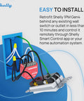 Smart Relay Switch With Power Metering, Wi Fi Zigbee Matter Enabled, retrofit installation behind wall socket