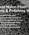 Boss Grade 6 Inch Nylon Fiber Deburring Wheel With 180 Grit Silicon Carbide texture showcasing its lightweight construction and durability.