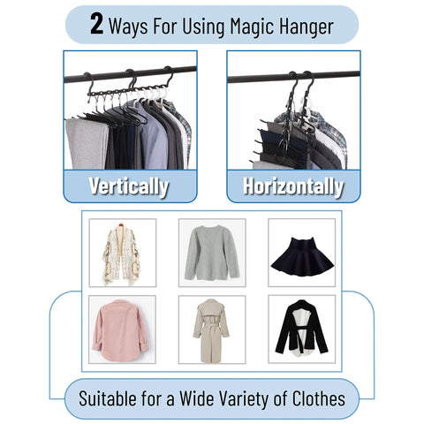 Straight Up Closet Game Changer Heavy Duty Space Saving Hangers Black Multi Garment Rack Slick 360 Degree Swivel Hooks For Decluttering Wardrobe Wrinkle Free Setup