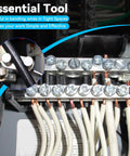 Heavy Duty 1/2 Inch Ratchet Cable Bender Tool For Electrical Wire Up To 750 Mcm shown bending cables in tight spaces.