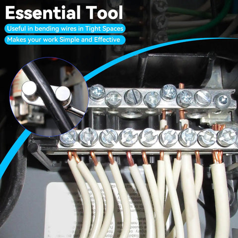Heavy Duty 1/2 Inch Ratchet Cable Bender Tool For Electrical Wire Up To 750 Mcm shown bending cables in tight spaces.