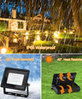 Outdoor LED Flood Lights Lit RGB Color Changing Smart Landscape Lights With 16 Million Colors Dimmable White Light Scene And Music Modes IP66 Waterproof Uplighting App And Voice Control For Patio Garden Yard Stage 6 Pack in rain and temperature tests