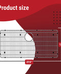 Heavy Duty Stainless Steel Sink Protector Grid For Kitchen Sink 27.5 By 13.5 Inches size detail with drain cutout