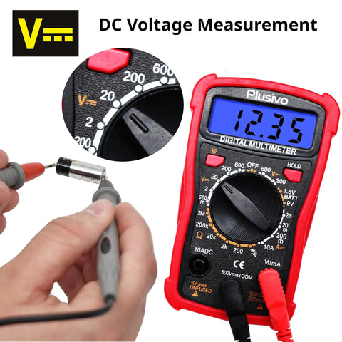 Digital Multimeter Tester 2000 Counts for AC DC Voltage, Resistance, Current, Continuity and Diode Tests With Probes in use
