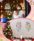 Twin Pack Hummingbird Dream Catcher Diamond Painting Kit for Adults hanging on window and wall at festive home setting