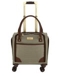 Underseat Carry On Bag With Eight Spinner Wheels, 15 Inch Long, 13 Inch Wide, 8 Inch High, Olive Houndstooth, 6.2 Lb Luggage