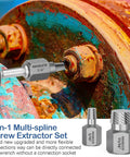 Close-up of metal pipe using 36 Piece Screw And Bolt Extractor Kit With Center Punch, Multi-Spline And Spiral Extractors