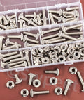 European 40 Series M8 Drop In Bolts And Nickel Flange Nuts Kit 120 Pieces T Slot Hardware Set in organizer box