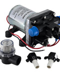 12V RV Water Pump On Demand Diaphragm With 3 GPM At 55 PSI Quiet Self Priming Camper Pump With Quick Attach Fittings And Strainer Included
