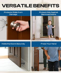 Grip Tight Magnetic Door Stops No Hassle Drilling With Dependable 3M Adhesive Tape To Keep Entryways Open; protecting walls and freeing hands.
