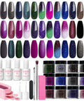 Dope Dip Powder Nail Kit With 20 Color Changing Glitter Powders And Full Liquid Set Base Coat Top Coat Activator Brush Saver
