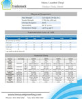 Mass Loaded Vinyl Product Data Sheet detailing properties of Heavy Duty Mass Loaded Vinyl Sound Barrier One Pound Per Square Foot.