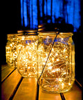 Lit Solar Mason Jar Lights 4 Pack With 30 LEDs Starry Fairy String Hanging Jar Lights For Outdoor Patio Garden Weddings Halloween