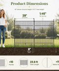 No Dig 10 Panel Decorative Outdoor Garden Fence With Gate For Yard 40 Inch High And 23.6 Feet Long Rustproof Metal Wire Panels
