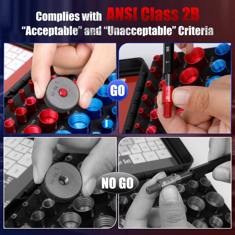 Testing with 78 Piece Nut And Bolt Thread Checker Set Featuring 41 Sae And 37 Metric Threads for bolt sizes and pitch confirmation.