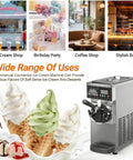 Heavy Lifter Commercial Ice Cream Maker With 450W Compressor And No Sweat Self Cleaning Air Cooled Setup Hustle Ready Frozen Dessert Machine For Busy Cafes in a stylish bar setting.