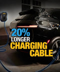 Beast Mode Level 2 EV Charger For Home And Outdoor Use, 48 Amp 240V Fast Charge, connected to electric car, 25 Ft UL Cable