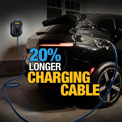 Beast Mode Level 2 EV Charger For Home And Outdoor Use, 48 Amp 240V Fast Charge, connected to electric car, 25 Ft UL Cable