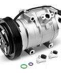 Oem Style Ac Compressor Direct Drop In Replacement For Honda Odyssey Pilot Ridgeline And Acura Mdx Zdx, showing compressor unit with accessories.