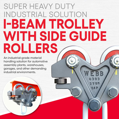 Beefy 2 Ton Beam Trolley Hand Push Conveyor For I Beams And Monorail Systems, Industrial Grade Cast Iron Construction, Adjustable Lifting
