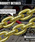 G80 Transport Binder Chain Three Eighths Inch By Sixteen Foot Heavy Duty Tow Chain With Clevis Grab Hooks 7100 Lbs Safe Working Load