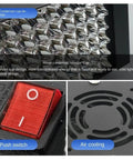 Detailed view of Built Tough Led Uv Curing Lamp 3200W features including push switch and air cooling design.