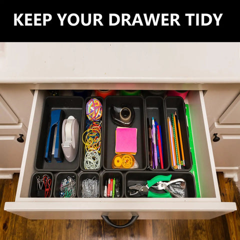 50 Pack Tool Box Organizer Tray Set With 3 Size Trays For Desk Drawer And Garage Organization in drawer setup