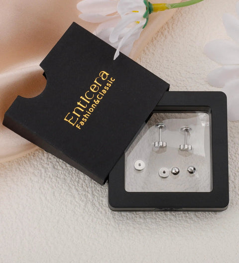Drop Dead Stunning Opal Studs Flat Back Titanium Earrings For Women Hypoallergenic Screw Back Jewelry in a gift box
