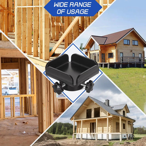 Heavy Duty 10 Ton Bottle Jack To Post Adapter With Centering Pin For 4x4 Wood Beams placed in construction setting for timber stabilization.