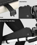 Extra Long 1.6L Top Tube Bag With Strap Mount, Waterproof Frame Bag For MTB Road And Gravel Bikes, close-up of TPU straps and cable port.